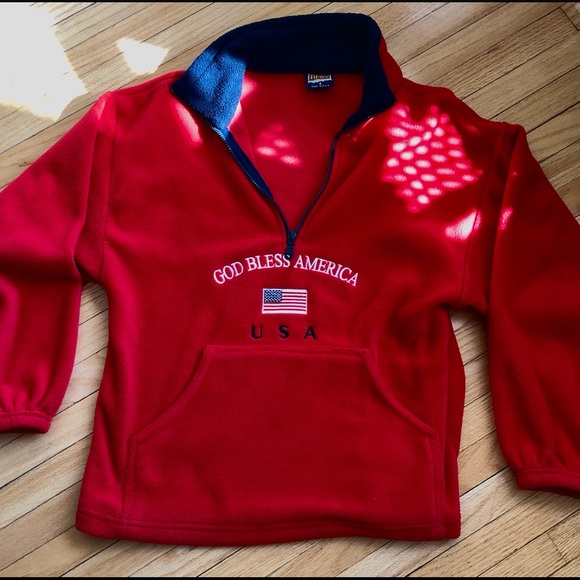 Other - VINTAGE ‘God Bless America’ Quarter Zip Sweater